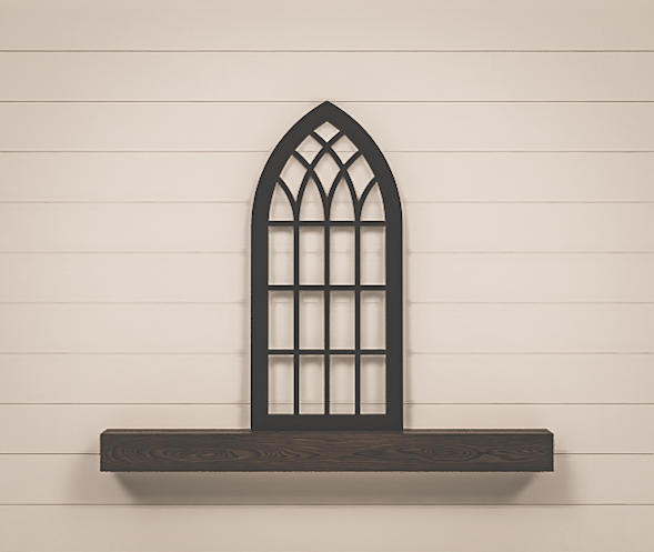 Arched Window Frame - Cathedral Window Arch - Heirloom Collection - 36x17